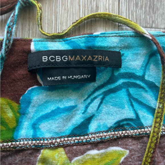 Y2K BCBGMaxazria Brown Blue Floral Boho Halter Top Size S - Picture 4 of 8